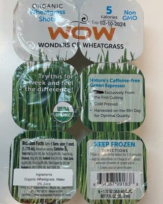 Organic Wheatgrass Shots