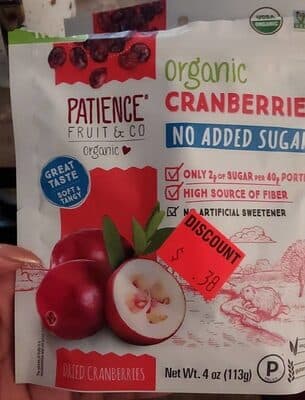 No Added Sugar Dried Cranberries