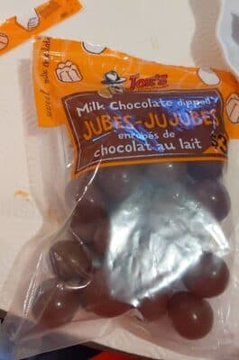 Milk chocolate dipped jubes