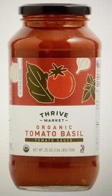 Organic Pasta Sauce, Tomato Basil