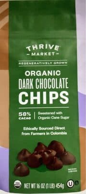 Organic dark chocolate chip