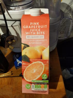pink grapefruit juice with bits