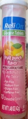 Glucose Chewable Tablets, Fruit Punch