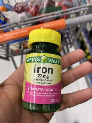 Iron 27mg as Ferrous Sulfate