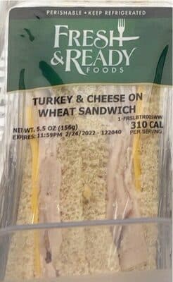 Turkey & Cheese on Wheat Sandwich