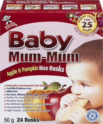 Baby mum mum - apple & pumpkin rice rusks