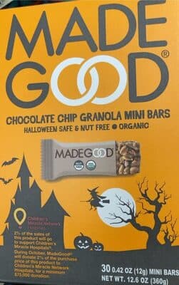 Chocolate chip granola mini bars