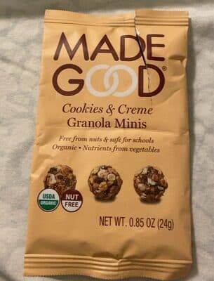 Cookies and cream granola minis