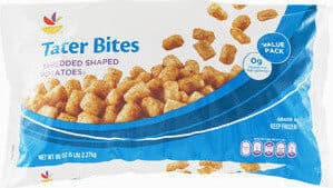 Shredded shaped potatoes tater bites