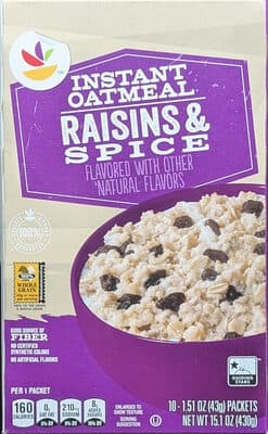 Instant Oatmeal, Raisins & Spice