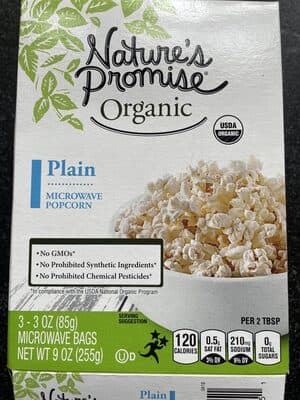 Giant Nature's Promise Organic Natural Style Microwave Popcorn