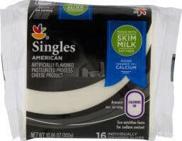 SINGLES FAT FREE PASTEURIZED PROCESS CHEESE PRODUCT SLICES