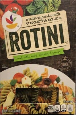 Enriched Pasta With Vegetables Rotini