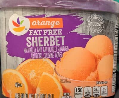 Orange Fat Free Sherbet