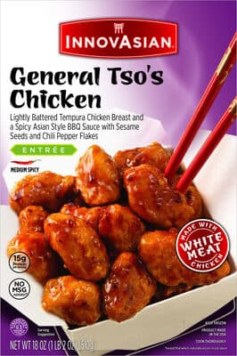 General Tso's Chicken Lightly Battered Tempura Chicken Breast and a Spicy Asian Style BBQ Sauce with Sesame Seeds and Chili Pepper Flakes Entree