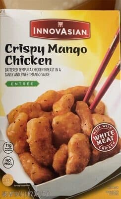 Crispy Mango Chicken Battered Tempura Chicken Breast In A Tangy And Sweet Mango Sauce Entree
