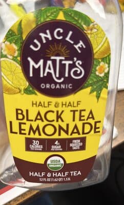 Half and half black tea lemonade
