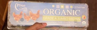 Organic Grade A Jumbo Brown Eggs