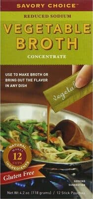 Liquid reduced sodium vegetable broth concentrate