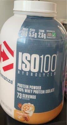ISO100 Hydrolyzed Protein 100% Whey Protein Isolate Powder, Cinnamon Bun