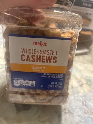 Roasted Salted Whole Cashews