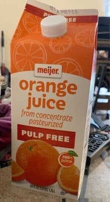 Orange Juice From Concentrate Pasteurized