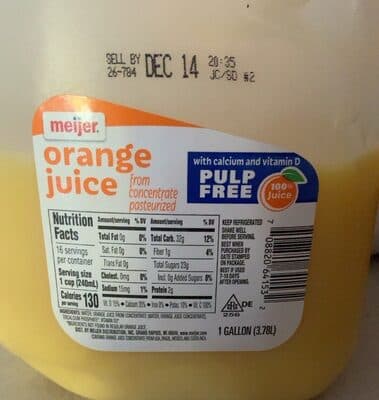 Orange Juice From Concentrate