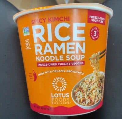 Spicy Kimchi Rice Ramen Noodle Soup Freeze-Dried Chunky Veggies