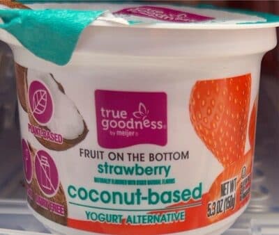 Strawberry coconut based yogurt