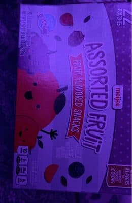 Assorted Fruit Flavored Snacks, Orange, Grape, Raspberry, Cherry, Strawberry, Apple