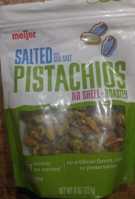 Salted Roasted No Shell Pistachios with Sea Salt