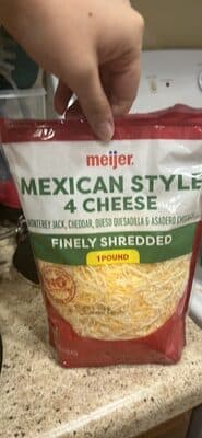 Mexican 4 Cheese Monterey Jack, Cheddar, Queso Quesadilla & Asadero Finely Shredded Cheeses