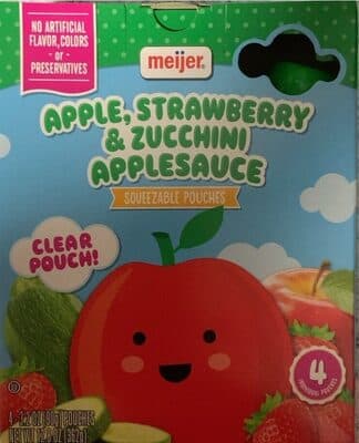 Apple, Strawberry & Zucchini Applesauce Squeezable Pouches