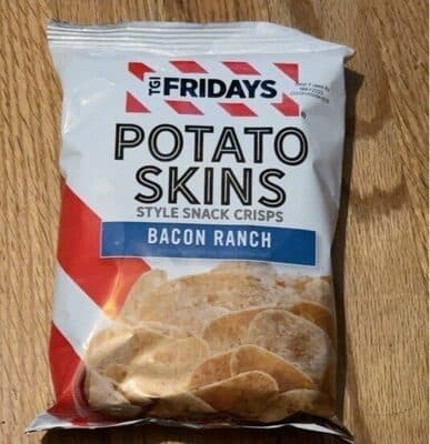 Potato skins snack style crisps