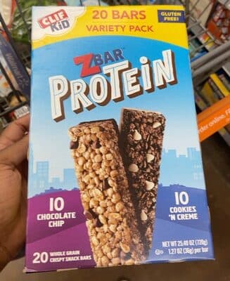 Clif Kid Z Bar Protein Variety Pack Chocolate Chip/Cookies 'n Creme Crispy Snack Bars