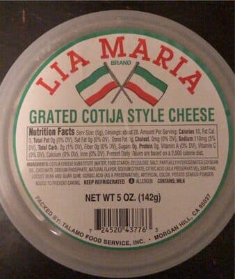 Grated Cotija Style Cheese
