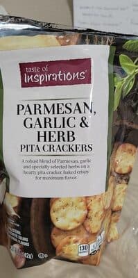 Parmesan Garlic and Herb Pita Crackers