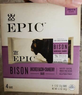 Epic Uncured Bacon + Cranberry Bison Bar
