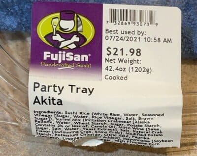 Party tray akita