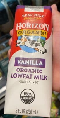 Vanilla Organic Lowfat Milk