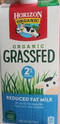 Organic Grassfed 2% Reduced Fat Milk