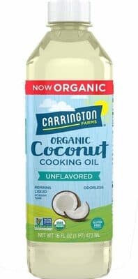 Unflavored Organic Coconut Cooking Oil
