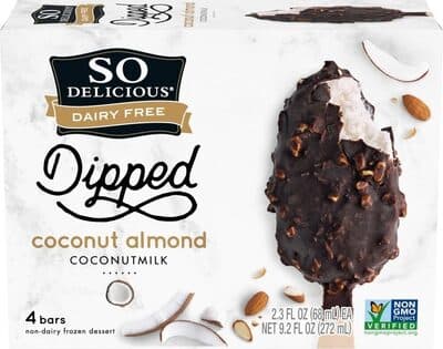 Coconut Almond Dipped Coconutmilk Non-Dairy Frozen Dessert Bars