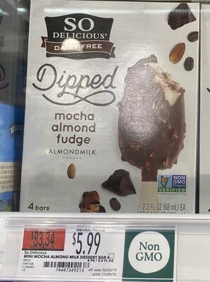 Mocha Almond Fudge Dipped Almondmilk Non-Dairy Frozen Dessert Bars