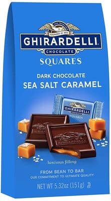 SEA SALT CARAMEL DARK CHOCOLATE SQUARES, SEA SALT CARAMEL