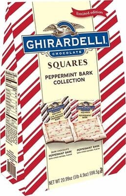 Dark Chocolate Peppermint Bark Squares