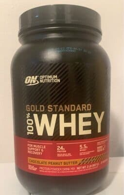 Chocolate Peanut Butter Flavored Gold Standard 100% Whey Protein Powder Drink Mix
