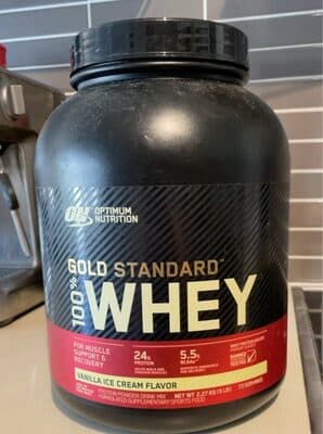 Gold standard whey vanilla ice cream flavor
