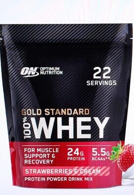 Strawberries & Cream Flavored Gold Standard 100% Whey Protein Powder Drink Mix