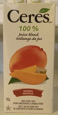 100% Mango Fruit Juice Blend